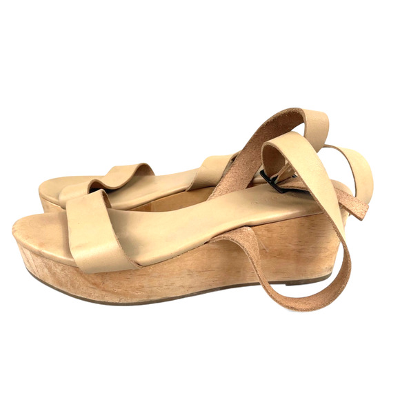 Anthropologie Nisolo Sarita Wooden Wedge Sandal Women Sz 7.5 Mexico Boho Comfort - Picture 3 of 7